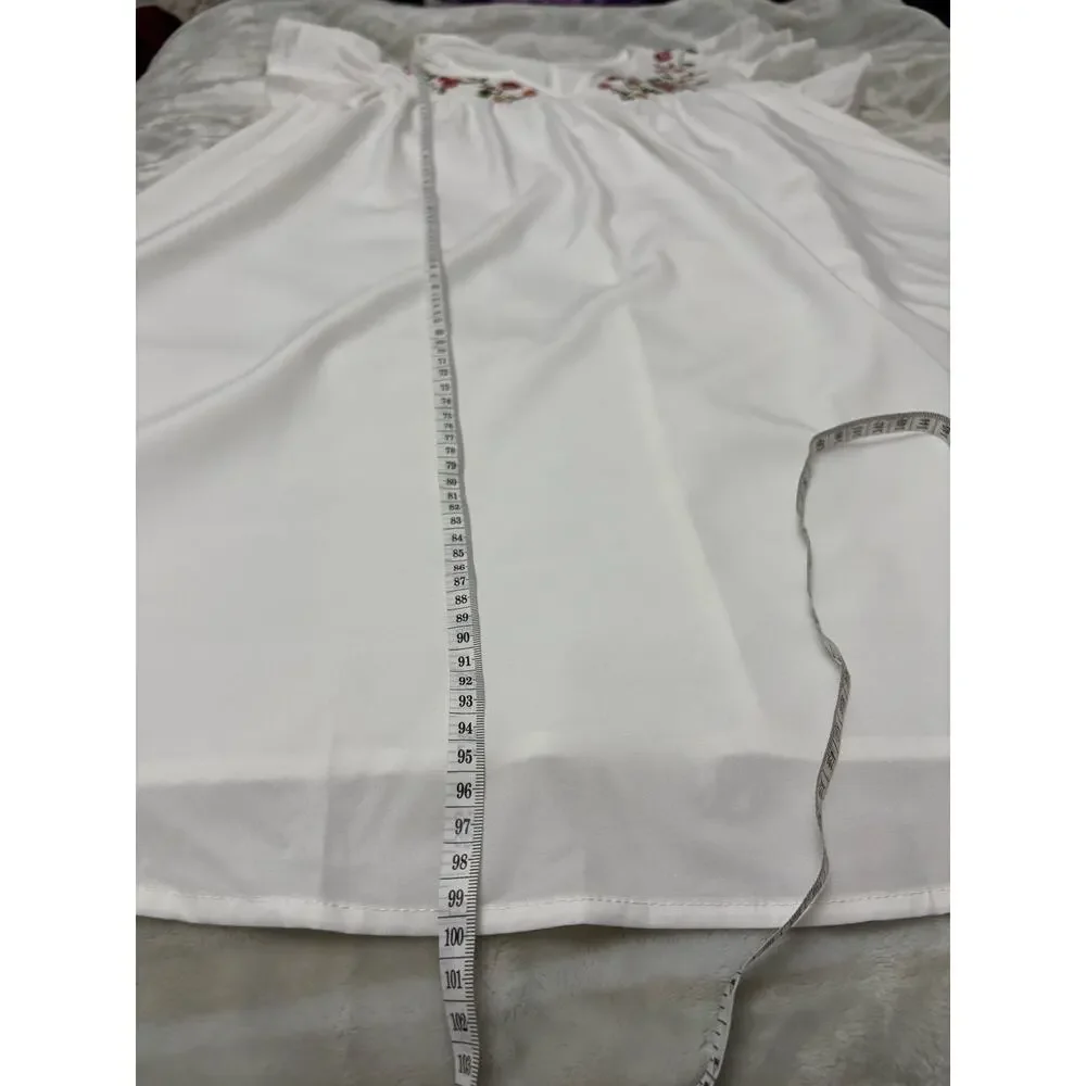 NWOT-2XL-Embroidered Ruffle Midi Dress
